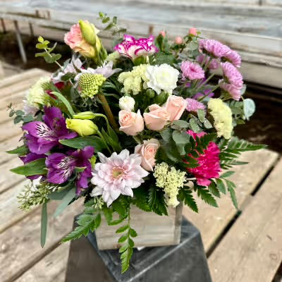 Floral Arrangement Box Pink Flowers Staples MN
