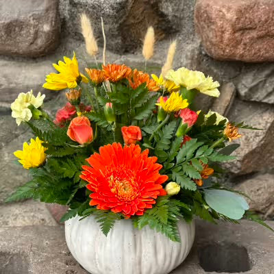 Floral Arrangement Pumpkin Vase Staples MN