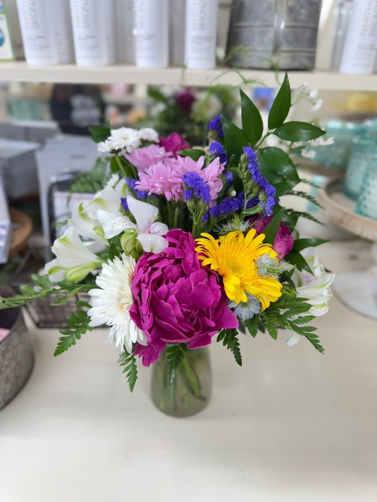 Vase Arrangement of Colorful Flowers Staples MN