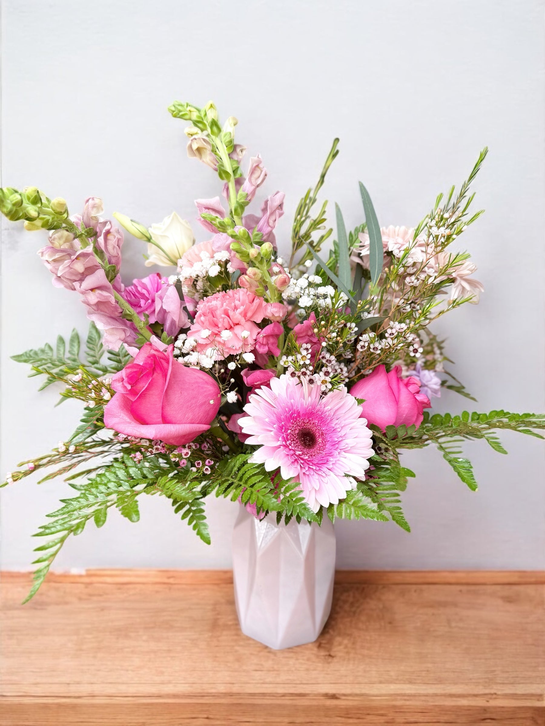 Pink Floral Vase Arrangement Staples MN